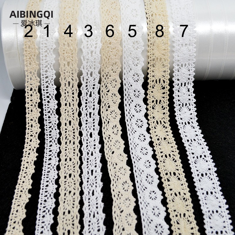 0 9 m 9 m DIY handmade patchwork accessories pure cotton cloth art lace cotton thread lace trim lace white milk white-Taobao