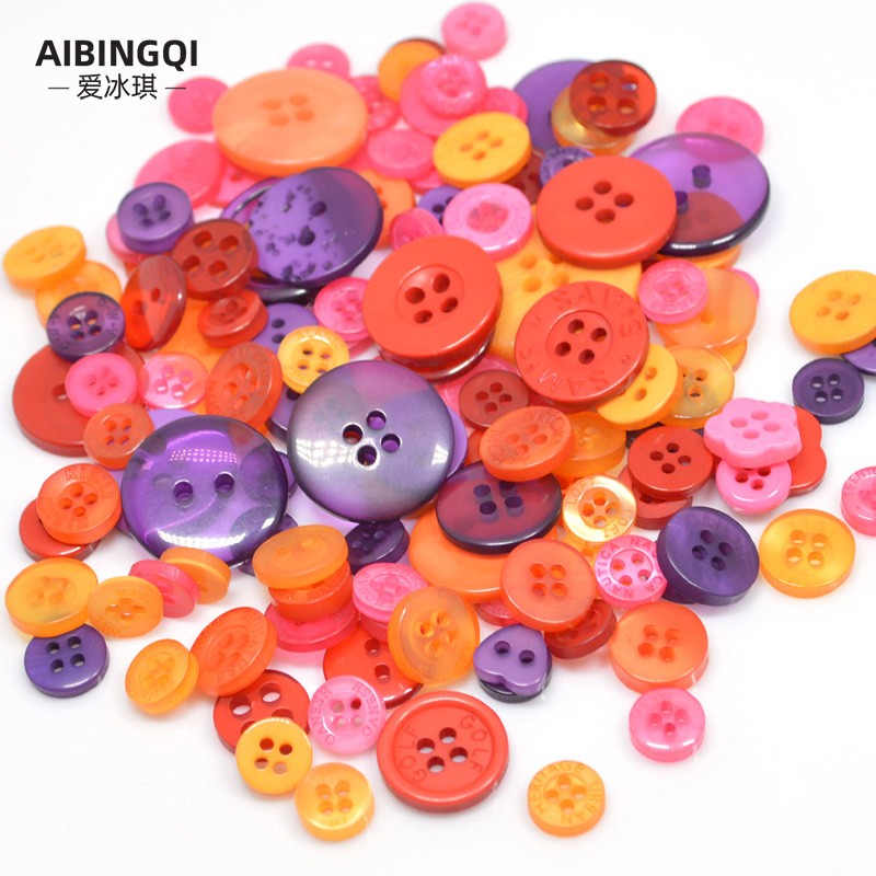 Color button painting DIY material bag candy color children's button handmade button bag decorative button mixed color M1