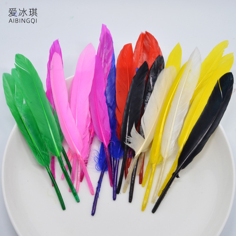 50 straight knife hair kindergarten handmade color real feather diy decorative jewelry children's creative production materials