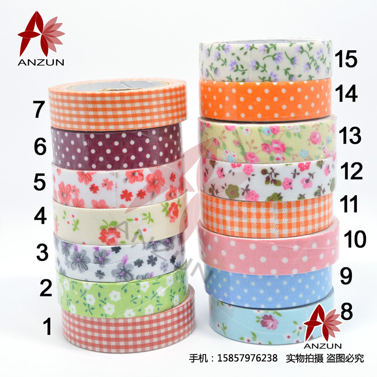 Floral grid little cotton tape stickers handmade diy photo album handbook diary decorative fabric tape