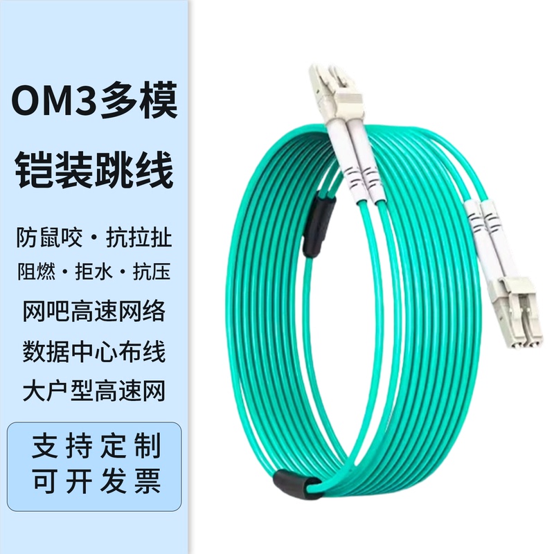 Telecom-Grade Om3 Multi-Mode 10g Armored Dual-Core Patch Cord Lc-Lc for Data Center Cabling, Internet Cafes, High-Speed Networks, Easy to Pass through Pipes Telecom-Grade Om3 Multi-Mode 10g Armored Dual-Core Patch Cord Lc-Lc for Data Center Cabling, Internet Cafes, High-Speed Networks, Easy to Pass through Pipes