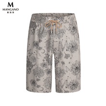 Mangano夏季新款个性字母花卉满印短裤男潮流百搭五分透气沙滩裤