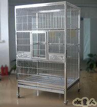 Luxury super large stainless steel parrot Birdcage breeding group bird cage Diamond cage Diamond sunflower flower folding gray parrot cage square cage