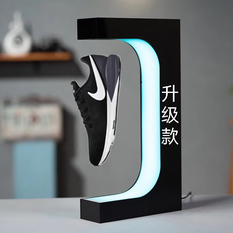 Magnetic Levitation Shoe Rack, Trendy Rotating Shoe Rack, Gift, Aj Shoes, Glowing Led Light, Floating Shoe Rack, Display Shoe Rack