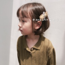 Korean cloth art childrens hair ornaments Cute Rabbit shape bangs hairpin Baby hairpin head clip Cute small side clip