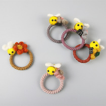 Korean headdress Cute cartoon animal head rope hair ring Childrens rubber band hair rope Super cute bee childrens hair jewelry