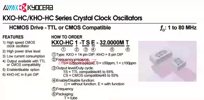 KYOCERA KXO-HCO-TS-16 000MHZ IN-LINE ACTIVE CRYSTAL OSCILLATOR RECTANGULAR 16MHZ FULL-SIZE BELL OSCILLATOR DIP14