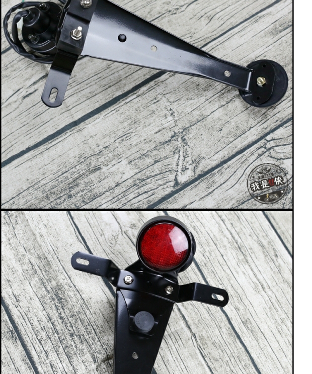 Ranger GN Tianjun retro xe máy sửa đổi hợp kim nhôm LED nhỏ tròn đuôi đèn phanh biển số đèn với khung led xe máy