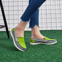 The new back force womens shoes Korean version of Melbourne color one foot pedal set foot Santa Cruz canvas shoes Nurse shoes