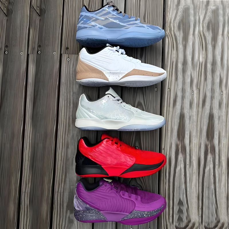 Morant 2Nd Generation Basketball Shoes for Boys, Double Air Cushion Sneakers, Big Kids, Christmas Purple, Platinum Mandarin Duck, Ja2 Valentine's Day Red