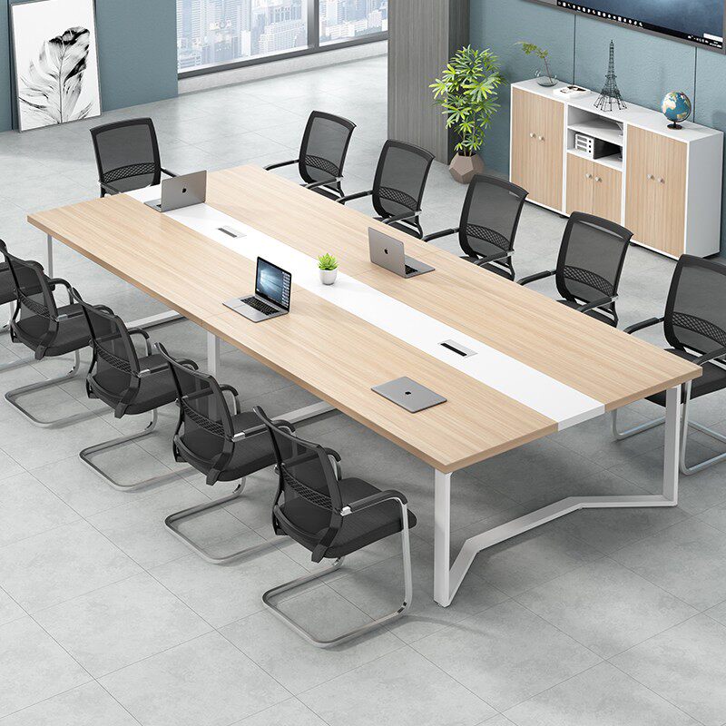 Chengdu Conference Table Long Table Modern Simple 6 - 8 - 10 people Worktable Desk Meeting Desk Office Furniture