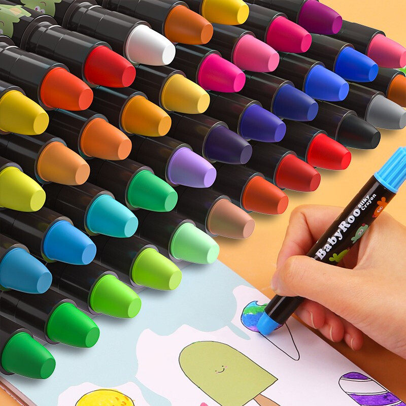 Beauty Music Slip Rotating Wax Pen Child 24 Color Water soluble Colorful Stick Baby Safe Environmental Protection Washable Oil Painting Stick