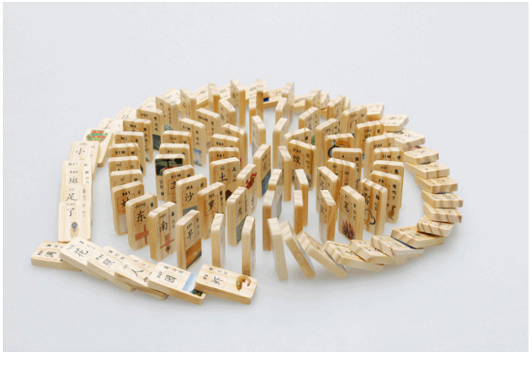 Trẻ em của domino đồ chơi 100 cái của hai mặt tròn gỗ công nhận kiến ​​thức khối xây dựng bé giáo dục sớm 3-6 tuổi