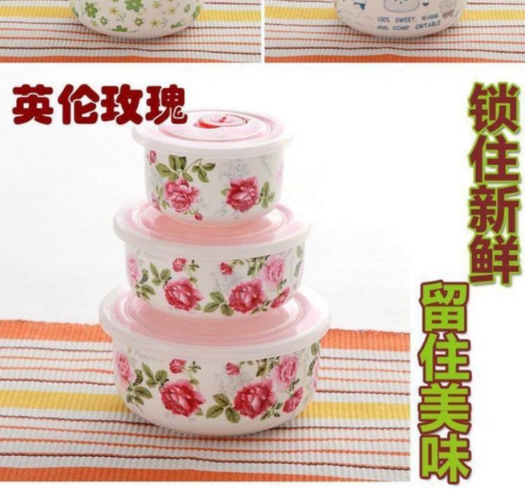 Gia đình gốm sứ ăn liền bát xương Trung Quốc lớn bát tươi lò vi sóng bộ đồ ăn đặc biệt với nắp niêm phong hộp ăn trưa - Hộp cơm điện sưởi ấm 	hộp cơm cắm điện arirang	
