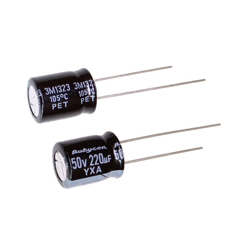 Rubycon imported aluminum electrolytic capacitor 50v220uf 10 * 12 5 ruby PX YXA 105 degrees