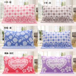 Pillow towel pure cotton pair of household men and women all-season universal single sweat-absorbent old towel-style thick pillow towel