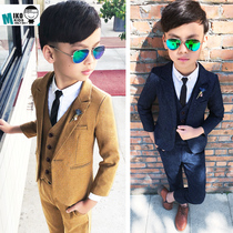 2020 winter thickened childrens suit three-piece childrens clothing boy small suit suit Flower girl small dress handsome
