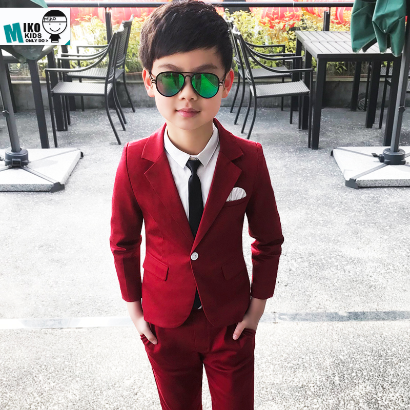 2020 Suit xuân trẻ em nhỏ Set trai ăn mặc Hàn Quốc bé chủ Flower Kids Hai mảnh Suit