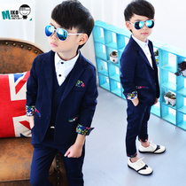 Korean version of childrens clothing spring and autumn new boy small suit vest three-piece suit boy flower girl dress