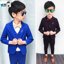 Autumn childrens suit suit three-piece boy small suit jacket Korean version of the flower girl model catwalk dress