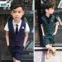 Bộ đồ bé trai vest vest ba mảnh Bộ đồ bé trai mùa hè Bộ đồ bé trai hoa bé gái váy sáu một bộ trang phục - Váy trẻ em áo gile bé trai