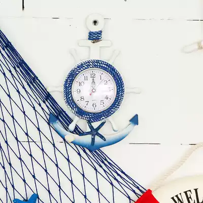 Mediterranean jewelry living room bedroom clock round ornaments wall decoration wall clock sea star creative clock Qingdao gift
