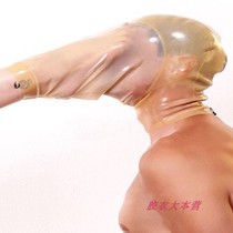 Double use of latex coat mask latex headgear Kick Mask Sexy Asphyxiation Headgear