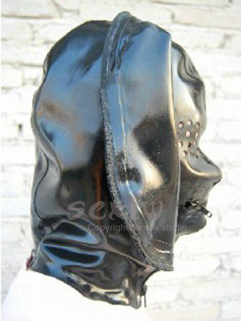 Gel coat latex coat all-inclusive headgear cos temptation suffocation headgear face-lift latex sexy m