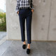 Spring and summer navy blue straight-leg pants, nine-point pants, Korean style high-waisted suit pants, women's casual suit pants, cigarette pants, work pants