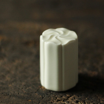 Yajitang beige wheel flower cover set Gaito Suya tea ceremony accessories ceramics