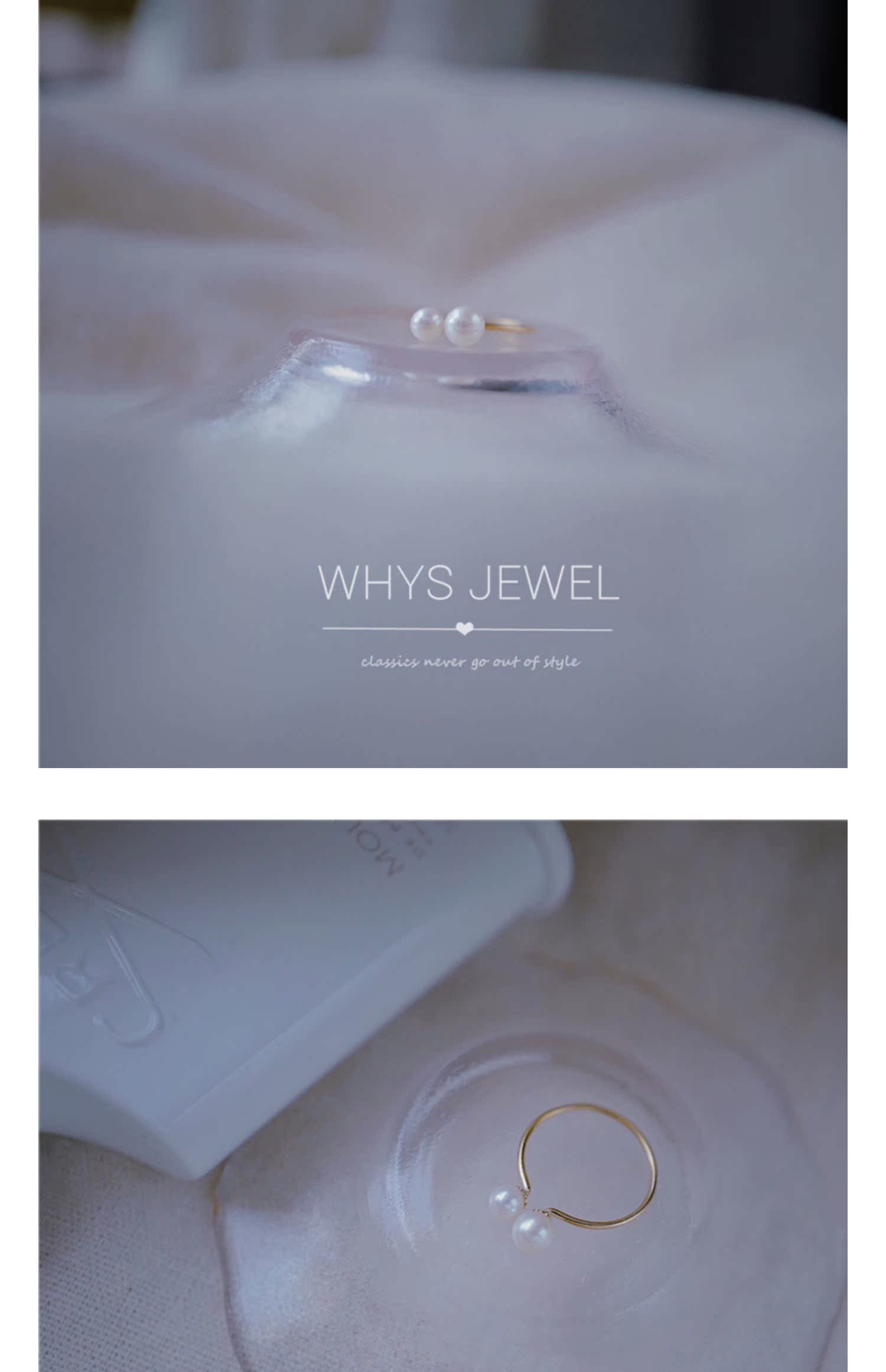 TẠI SAO Thời trang vàng 14K Joker Pearl Open Ring Đơn giản cá tính Ring ring Nữ nhẫn kim cương nam pnj