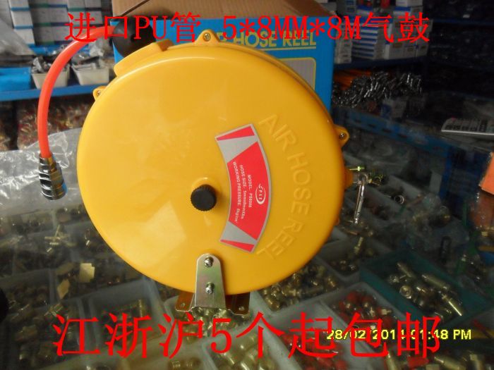 máy nén khí hanbell Tự động có thể thu vào ống cuộn tái chế PU kẹp ống khí nén dụng cụ 12 * 8MM khí quản trống ống dẫn khí xe đẹp bình khí nén mini