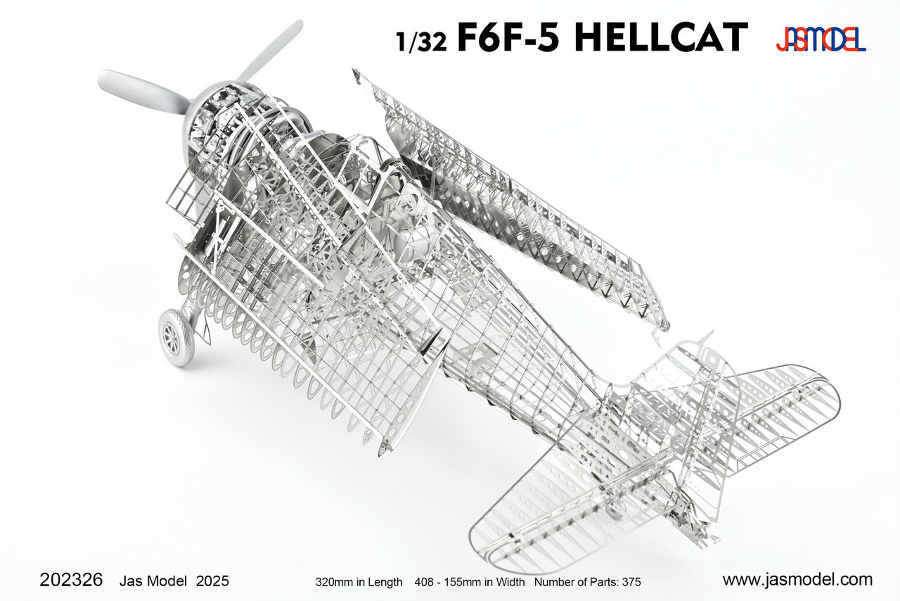 JasModel杰思模型1/32 F6F-5地狱猫：二战舰载机拼装模型，历史重现的