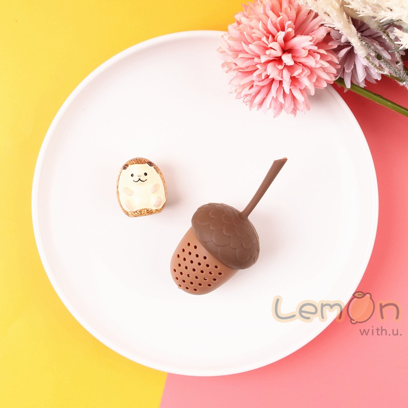 Cute personality pine bubble tea filter Silicone tea filter Creative tea leakage cartoon lazy drink tea artifacts