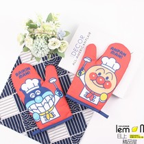 Daily cartoon microwave oven oven anti-scalding gloves insulation gloves thick high temperature resistant cute kitchen baking cotton cloth