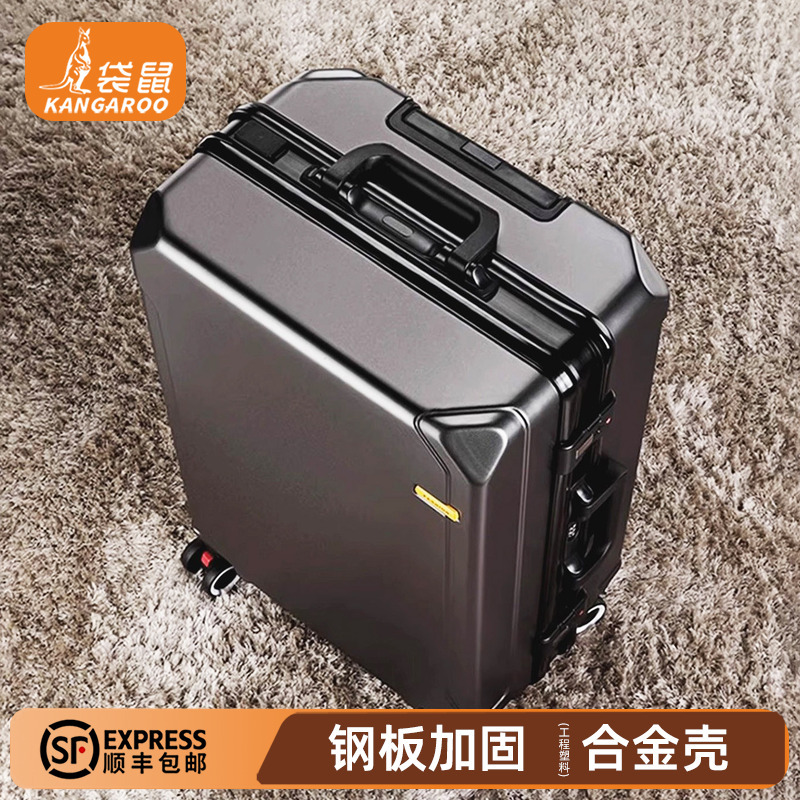 Kangaroo Luggage Suitcase for Men, Sturdy and Durable, Thickened, 2026 New Model, Carry-On Trolley Password Lock Travel Suitcase for Men