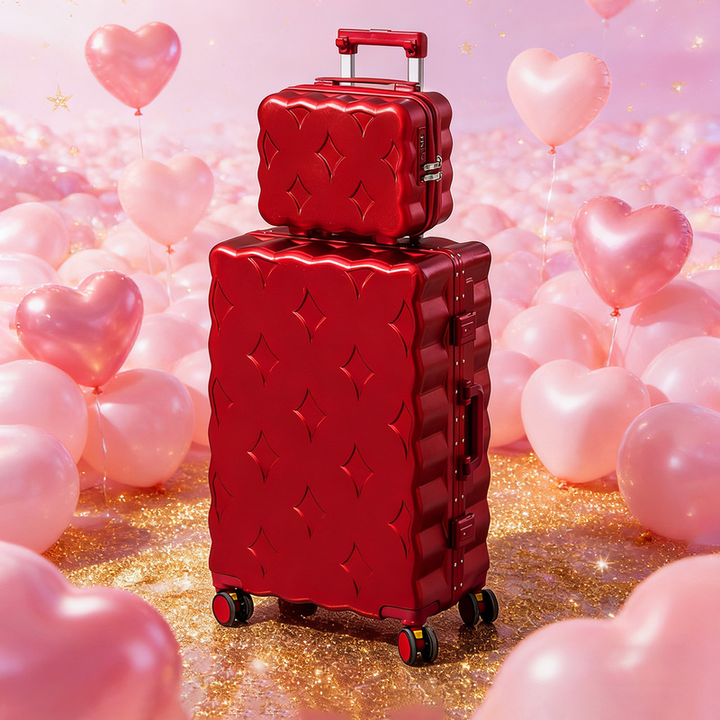 Kangaroo Red Suitcase for Wedding Dowry, Sturdy and Durable, New Wedding Trolley Password Lock Leather Suitcase Set 24inch Red 26 Kangaroo Red Suitcase for Wedding Dowry, Sturdy and Durable, New Wedding Trolley Password Lock Leather Suitcase Set 24inch Red 26