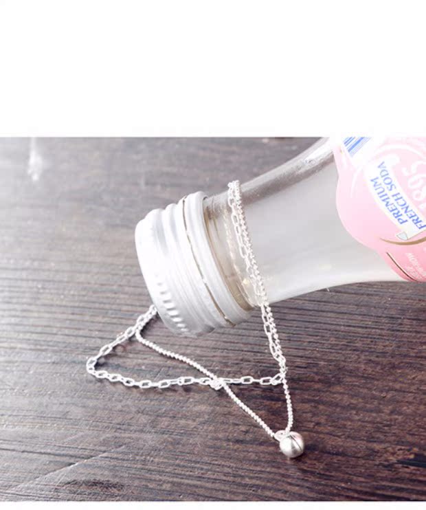 kelly TNHH 925 sterling bạc vòng chân nữ Hàn Quốc đơn giản vòng chân chuông đôi sinh viên Hàn Quốc lắc chân bạc pnj