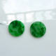 Fulinmen Jewelry Natural Jadeite A 1120 Bare Stone Cyan Species Full Yang Green Button Inlay Pair