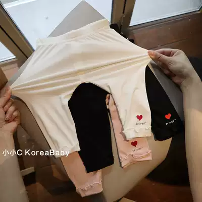 Modal simple sunscreen three-point pants Korean baby clothes spring and summer new female baby anti-mosquito nine-point inner pants