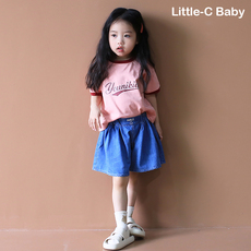 детские штаны 万搭款！天丝牛仔裙裤~韩国女童2024夏季新款宝宝裙子儿童短裤裙 OTHER