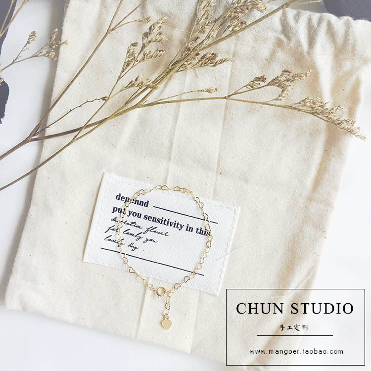 Handmade tùy chỉnh hoang dã dễ thương Mỹ 14K vàng lưu ý vàng rỗng tình yêu khâu vòng tay vòng chân bạn gái trang sức - Vòng chân vòng chân nữ đẹp