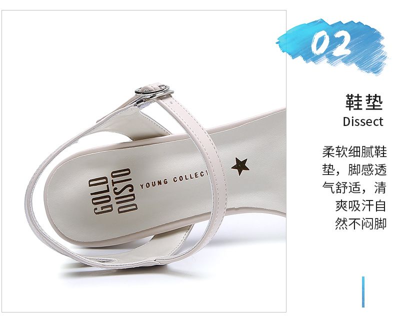 DUSTO 2018 hè mới cao gót châu Âu và Mỹ dày với khóa thắt lưng dép nữ thời trang DW18X1829A dép givenchy