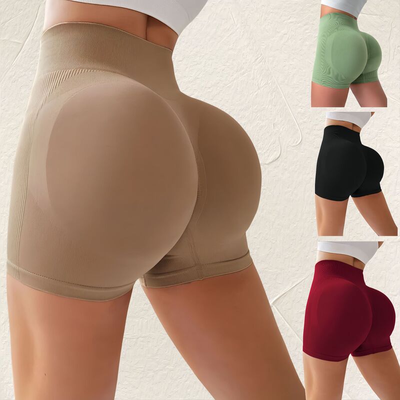 Dopamine Fitness Shorts Peach Butt Yoga Shorts Quick-Drying Tummy Control Butt-Lifting High-Waisted Three-Quarter Sports Gym Shorts