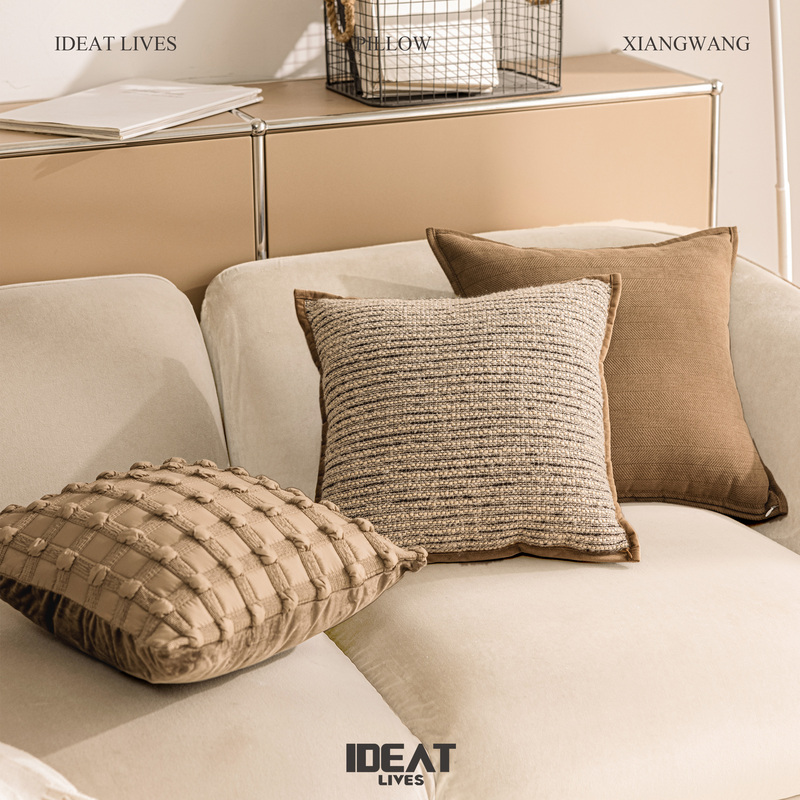 Maillard Brown Cream Style Pillowcase, Retro French High-End Feel, Living Room Sofa Cushion, Backrest, Bed Cushion Maillard Brown Cream Style Pillowcase, Retro French High-End Feel, Living Room Sofa Cushion, Backrest, Bed Cushion
