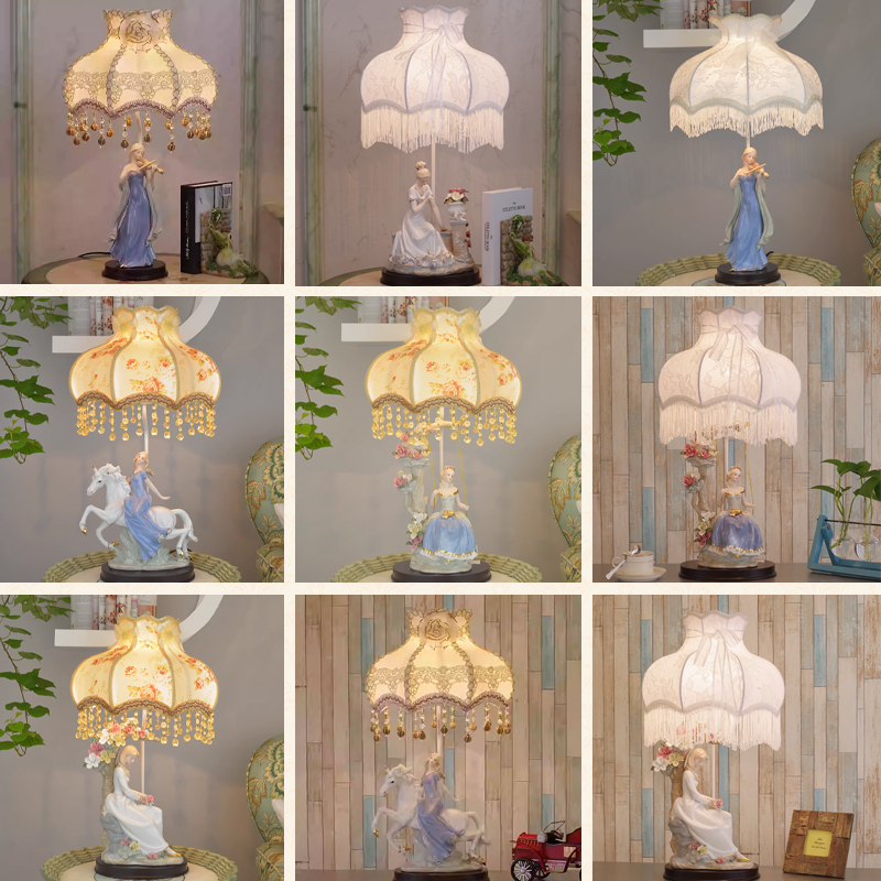 European-Style Pastoral Table Lamp for Bedroom Bedside, Wedding Table, Creative Art Table Lamp, Nordic Gift Ceramic Table Lamp