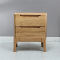 Solid wood bedside table bedroom locker Nordic double-drawn oak environmental protection furniture modern small side cabinet simple bedside cabinet