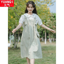Small fresh and sweet suspender dress for girls summer 12 years old 15 junior high school students 13 girls French suspender dress