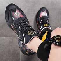 2022 autumn new mesh breathable fashion casual sports shoes mens national tide graffiti Korean version trendy old shoes men