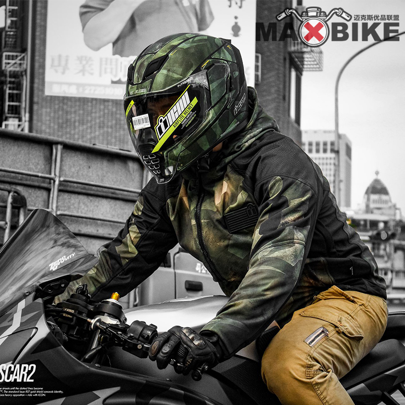 American ICON motorcycle riding suit waterproof jacket Battlefield camouflage drop-proof fan-proof car jacket four-season racing suit